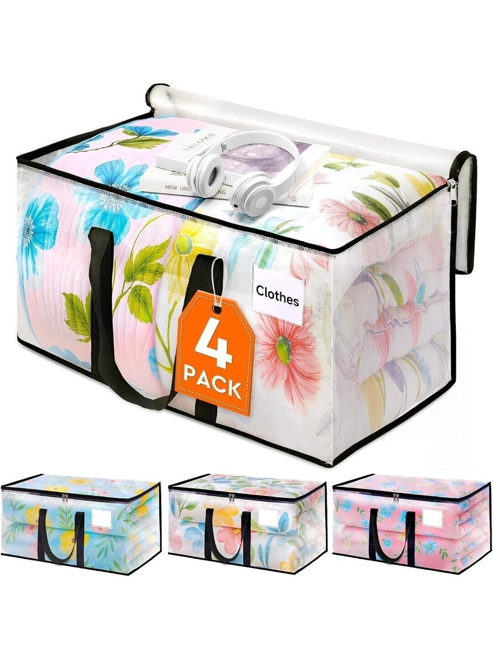 Extra Large Moving Bags - Heavy Duty Clear Tote Bag for Storage and Organization